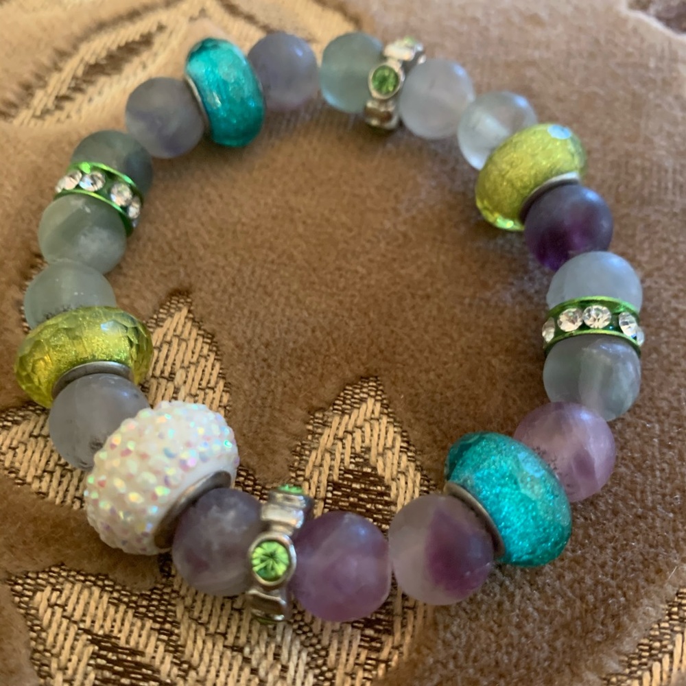 Rainbow Fluorite Gemstone Bracelet